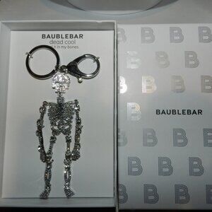 NIB - Baublebar Dead Cool Skeleton Rhinestone Bling Keychain Bag Charm Keyring